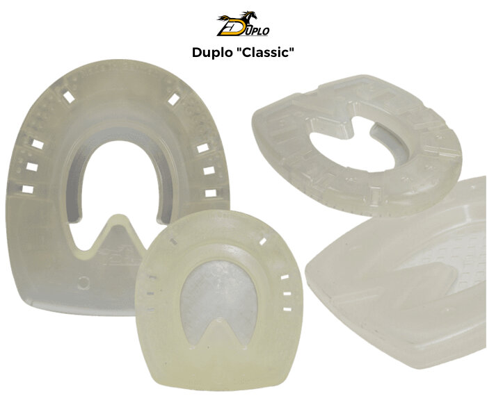 Duplo Classic - reiner Kunststoffbeschlag // Paar Paarpreis (Zwei Duplos)-Extra / Rund / Sohle geschlossen-102 mm