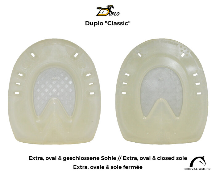 Duplo Classic - reiner Kunststoffbeschlag // Paar Extra / Oval / Sohle geschlossen-118 mm-Paarpreis (Zwei Duplos)