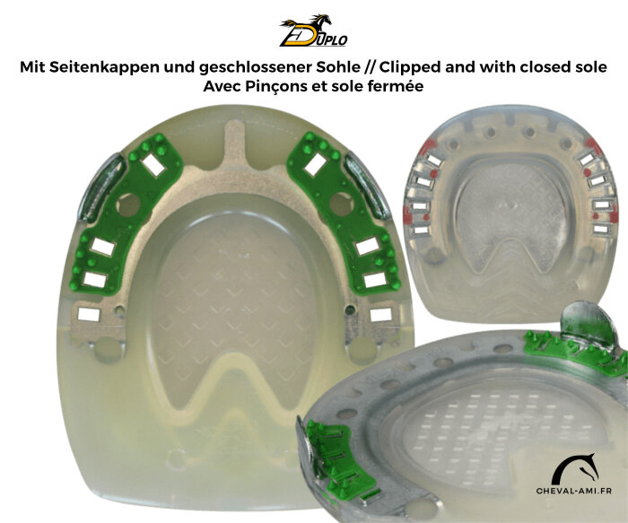 Duplo Ferrures Composite avec Pinçons et sole fermée // Paire Standard (orange) - RONDE-134 mm / 5.28 inch-Prix de paire (Deux Duplos)