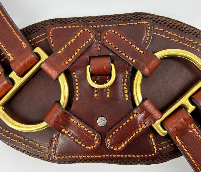 Éperons équestres Vintage – Never Rust Allemagne – Pointe émoussée Coudée – Avec Sangles Cuir