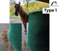 Haynet for Round bales Type 1 Size "M" ( Ø 1m50 + length of sides 1m40)-Mesh 60 mm / PP 5 mm-Green