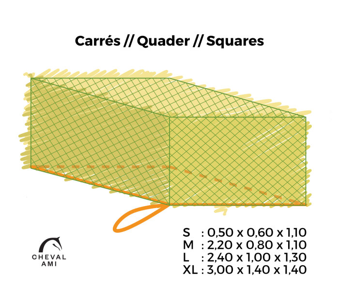 Haynet // Big square bales Size "XL" ≙ L 3m00 x W 1m40 x H 1m40-Mesh 45 mm / PP 5 mm-Sand