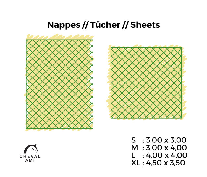 Filet à Foin // Nappe Taille "L" ≙ L 4m00 x l 4m00-Mailles de 45 mm / PPhr 5 mm-Vert