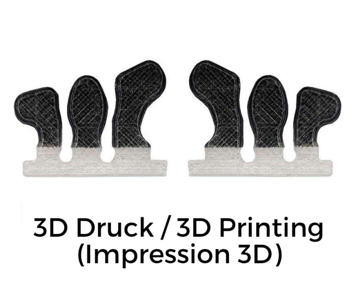 Manchettes à coller Wolf Busch «powered by Duplo» Taille 2 Ferrures Duplo 70-90 mm-Régulier Noir Minni (Impression 3D)
