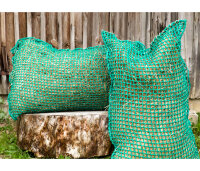 Haynet // Bag with rope Size "M" ( 1m50 x 1m00 with long opening)-Mesh 38mm / PP 5mm-Green