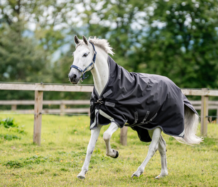 Rambo® Wug 200g Schwarz/ Gewittergrau & Silber-Rückenlänge 115cm (CD) / Körperlänge 168cm 66" (A-B)