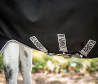 Rambo® Wug 200g Schwarz/ Gewittergrau & Silber-Rückenlänge 115cm (CD) / Körperlänge 168cm 66" (A-B)