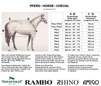 Horseware Ionic® Therapy Liner 50 g-Longueur du dos 155 cm (C-D) / Longueur du corps 206 cm 81” (A-B)