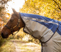 Rambo® Autumn Series Turnout (0g Außen mit 100g Liner) Navy/ Grau-Rückenlänge 145cm (CD) / Körperlänge 198cm 78" (A-B)