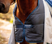 Rambo® Autumn Series Turnout (0g Outer with 100g Liner) Navy/ Grey-Back length 155cm (CD) / Body length 206cm 81" (A-B)