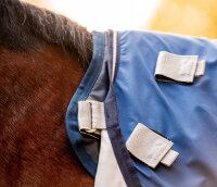 Rambo® Autumn Series Turnout (0g Outer with 100g Liner) Navy/ Grey-Back length 155cm (CD) / Body length 206cm 81" (A-B)