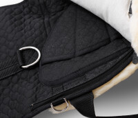Bareback riding pad PREMIUM PLUS Poney Natural / Black / Natural