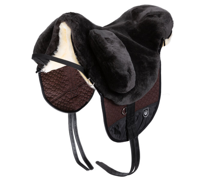 Bareback riding pad PREMIUM PLUS XH Poney Brown / Brown / Natural