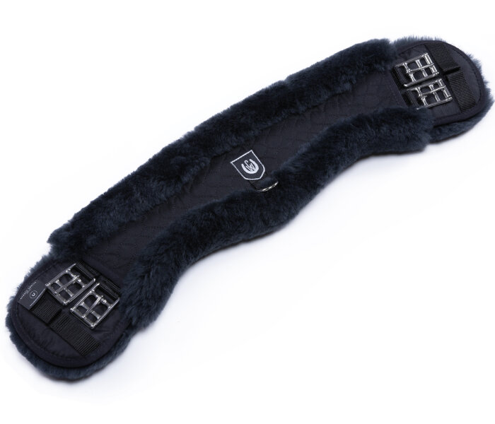 Mondgurt aus Lammfell 50 cm-Schwarz / Antthrazit