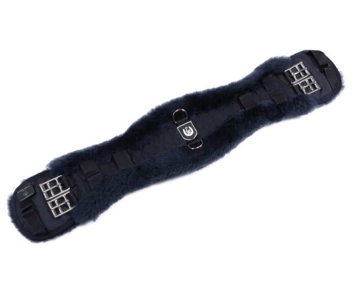 Konturgurt aus Lammfell Schwarz / Anthrazit 65 cm