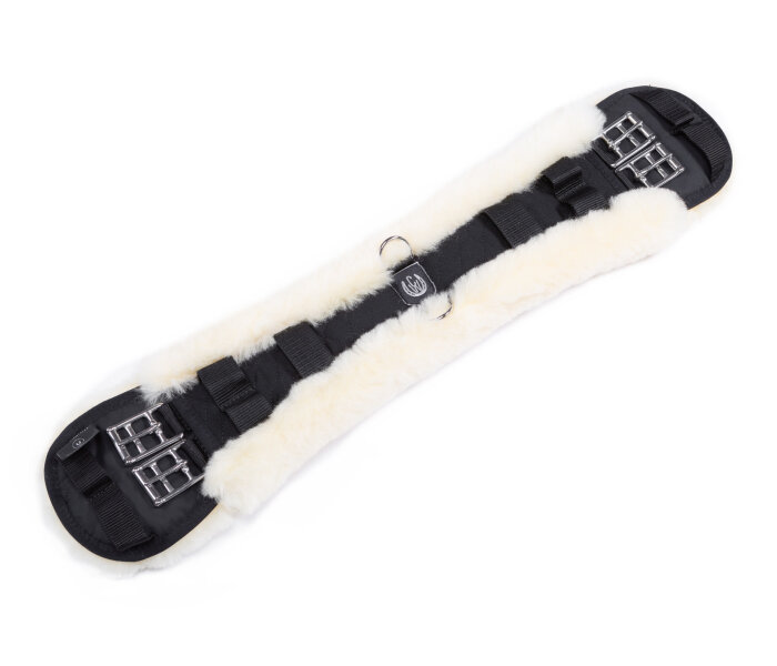 Sangle Courte en Mouton Noir / Naturel 60 cm