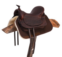 FPS WESTERN - Lammfell Dressurschabracke Braun & Natur M