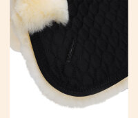 KOMBI Lambskin Half Pad with Rolled Front Edge Black & Natural