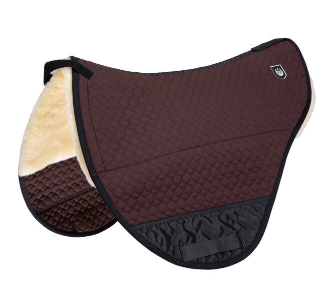 CHAMP Lammfell Satteldecke für baumlose Sättel Braun Braun & Natur Warmblut