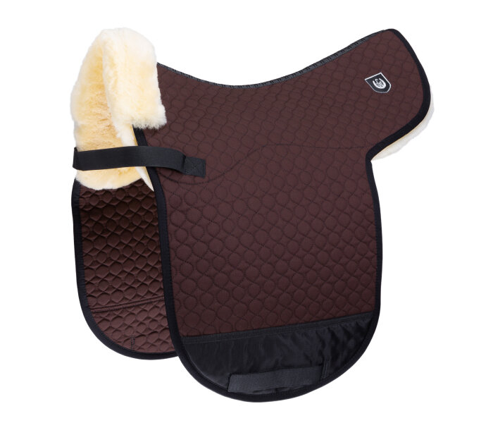 CHAMP D Tapis Dressage en Mouton Véritable Marron & Naturel Cheval Marron  Naturel