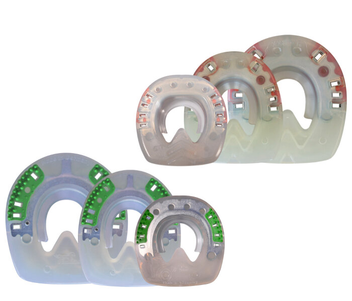 Duplo Un-Clipped Horseshoes Pair price (Two Duplos) Extra (green) - OVAL 138 mm