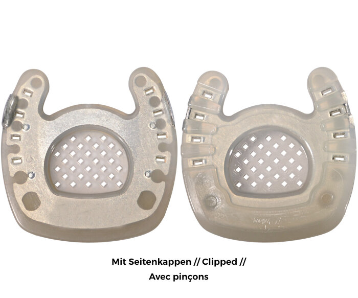 Zehenoffene Duplo-Beschläge Einzelpreis (Einzelner Duplo) Mit Seitenkappen - RUND 150 mm