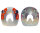 Duplo Ferrures Composite avec Pinçons Prix de paire (Deux Duplos)-Standard (orange) - RONDE-146 mm